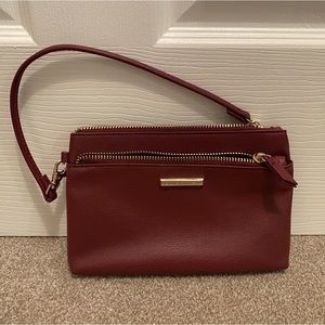 New York & Company Maroon Wristlet Clutch